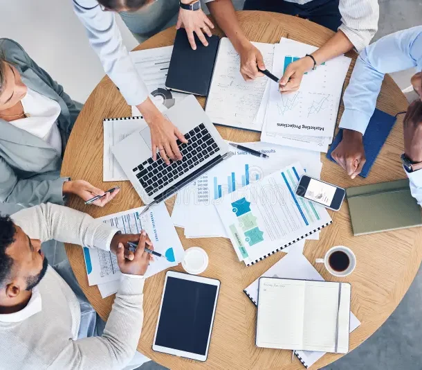 CFO analyzing financial data on digital interface