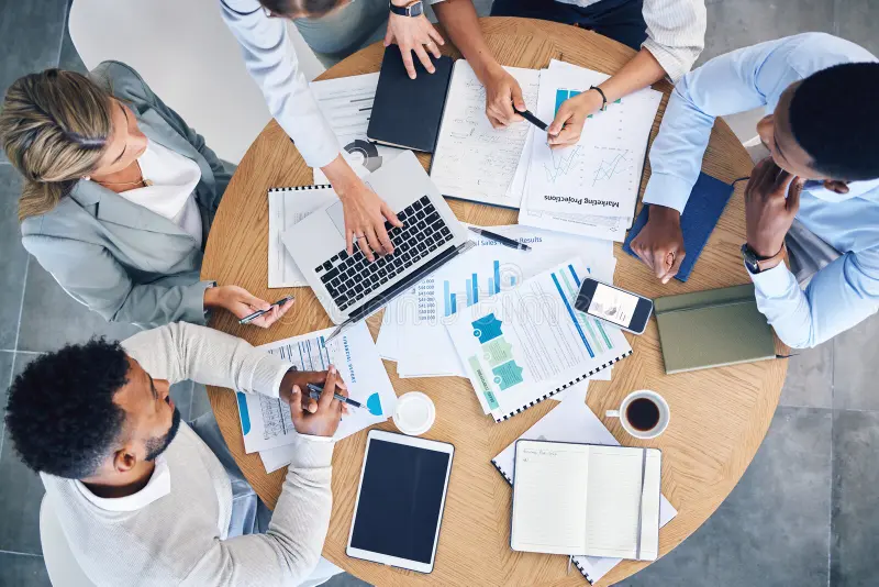 CFO analyzing financial data on digital interface